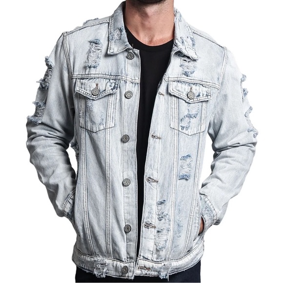 PacSun Vintage Light Blue Distressed Denim Jacket - Picture 4 of 4